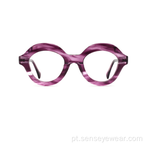 Oversized redondo unissex bisel acetato de acetato óculos ópticos